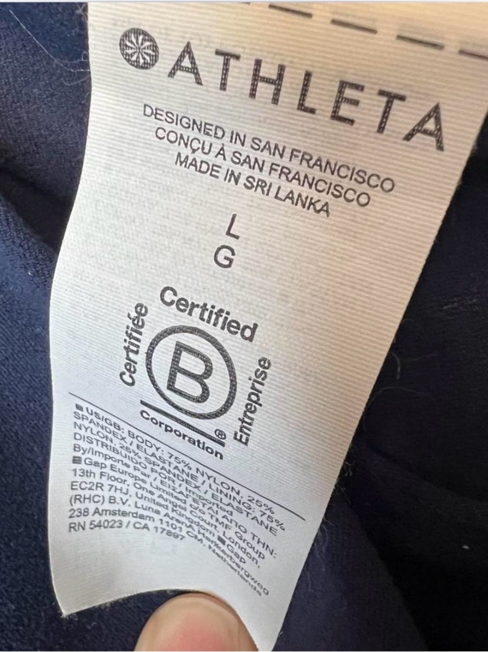 Athleta Conscious Crop Bra Bundle - Size L - Navy & Grey - 2 Pack - Picture 5 of 9